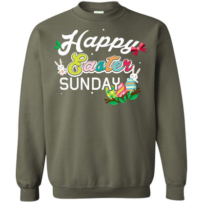 Christian T-shirt Happy Easter Sunday Military Green