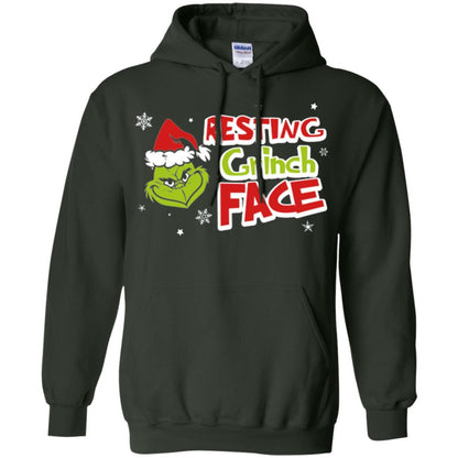 Christmas T-shirt Resting Grinch Face Forest Green