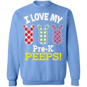 Teacher Easter Day T-shirt I Love My Pre-k Peeps Cute Bunny