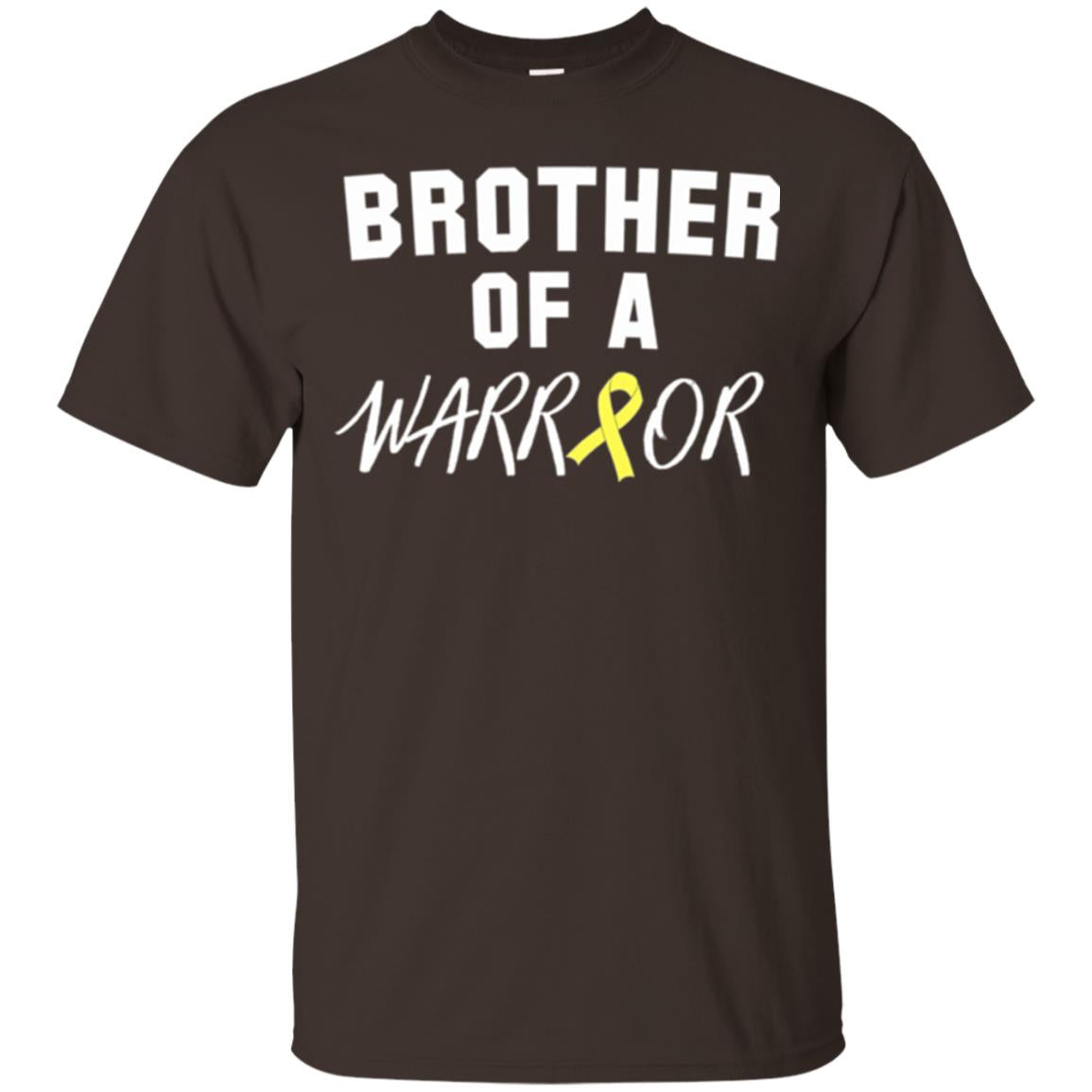 Brother Of A Warrior Childhood Cancer Awareness T-shirt Dark Chocolate