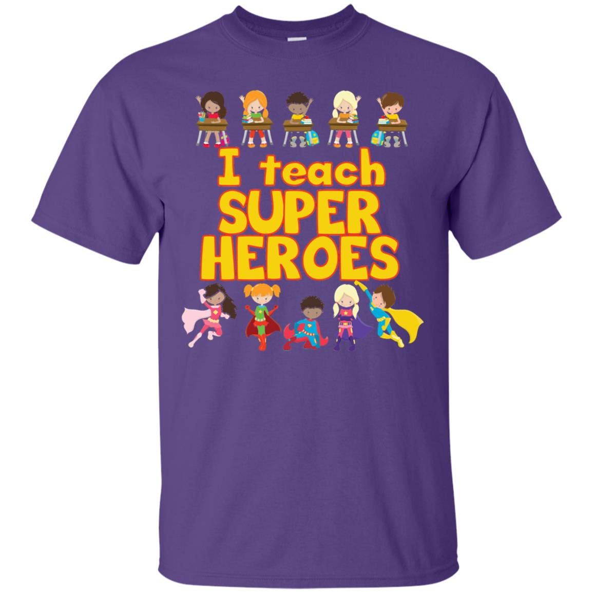 I Teach Super Heroes Comic Book Hero Teacher Tshirt Purple