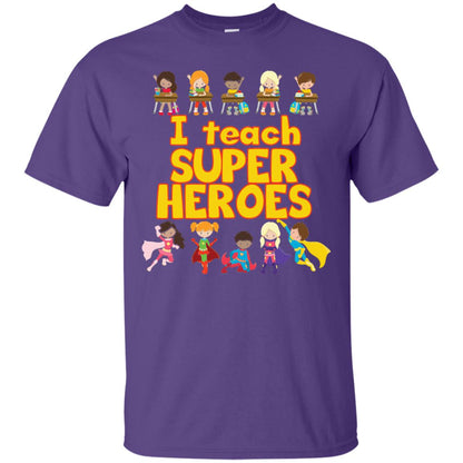 I Teach Super Heroes Comic Book Hero Teacher Tshirt Purple