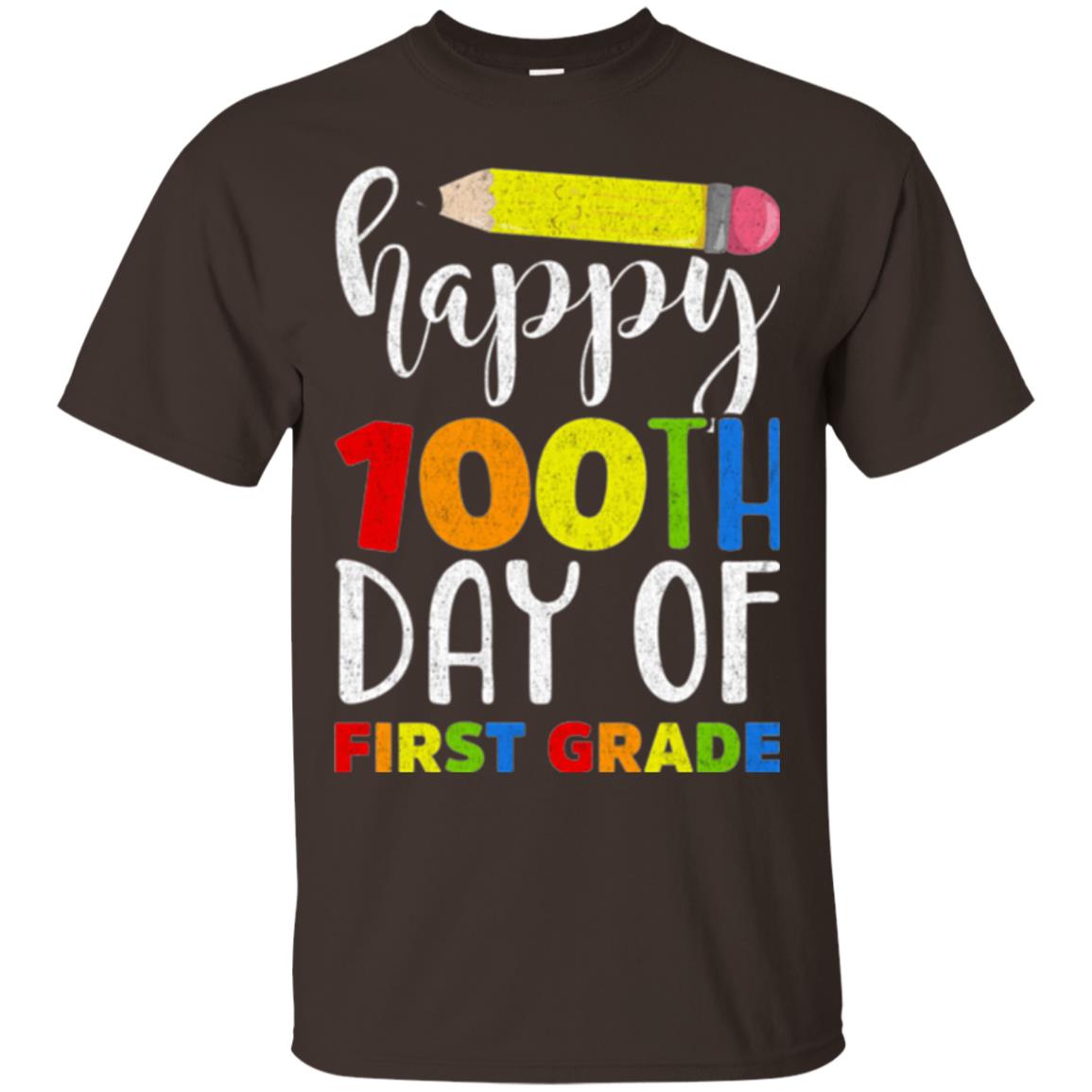 Children T-shirt Happy 100th Day Of First Grade Dark Chocolate