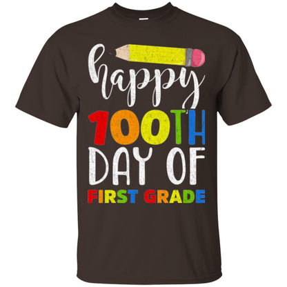 Children T-shirt Happy 100th Day Of First Grade Dark Chocolate
