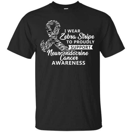 I Wear Zebra Stripe To Proudly Support Neuroendocrine Cancer Awareness Shirt Black