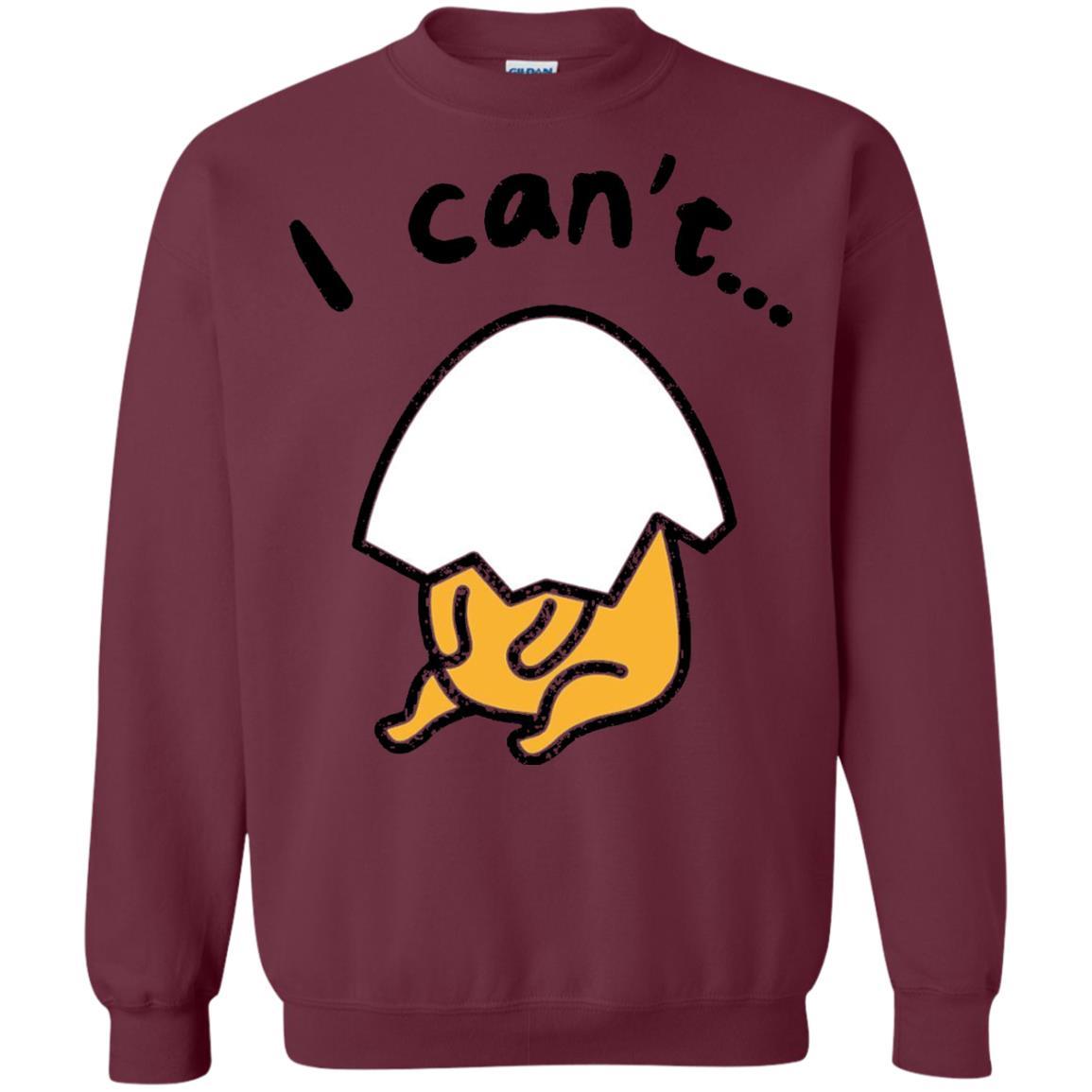 Film T-shirt Gudetama Lazy Egg I Can't Maroon