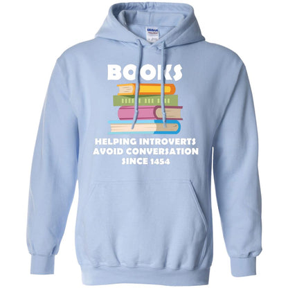 Books Helping Introverts Avoid Conversation Since 1454 Shirt Light Blue