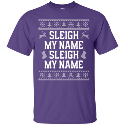 Christmas T-shirt Sleigh My Name Purple