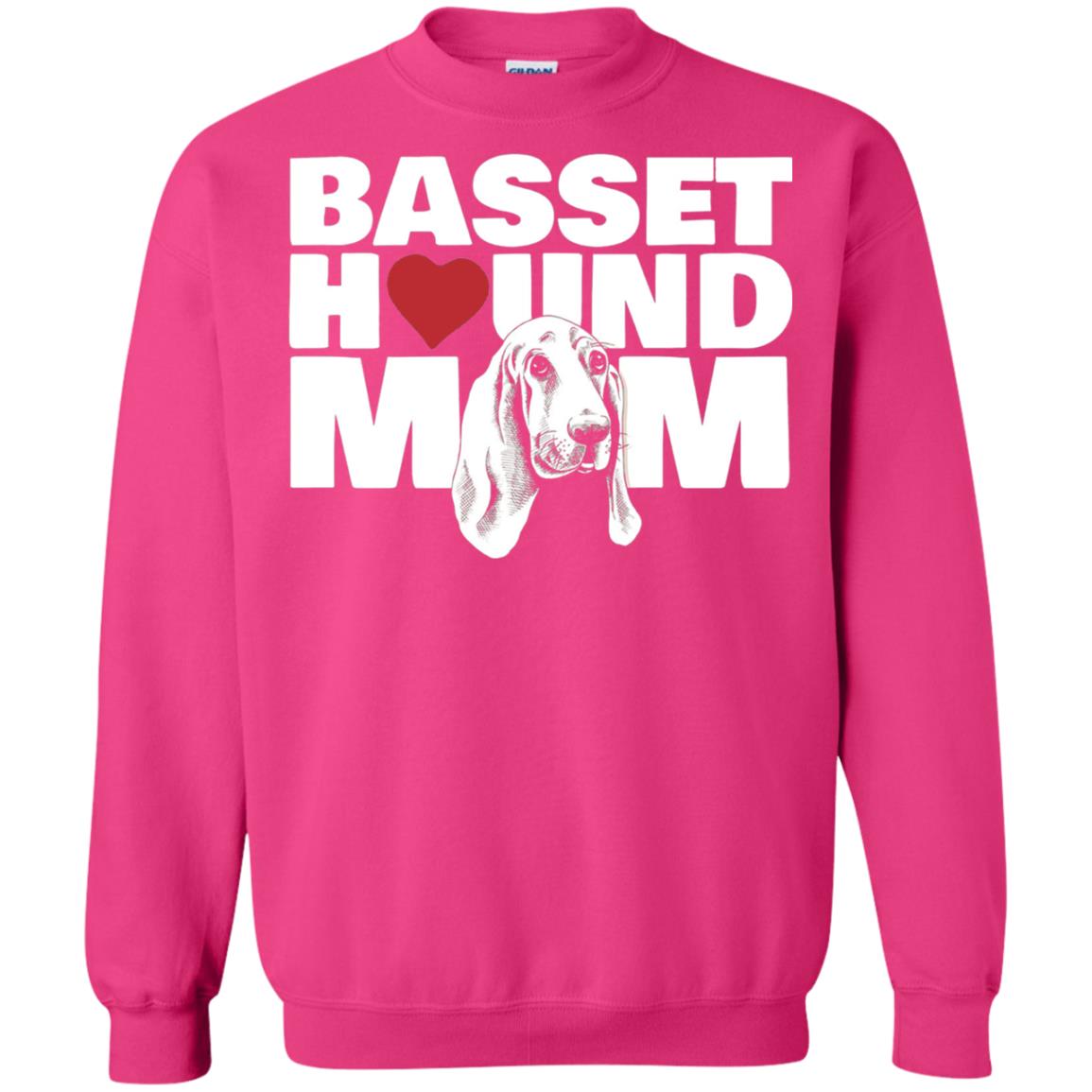 Basset Hound Mom Heart T-shirt Heliconia