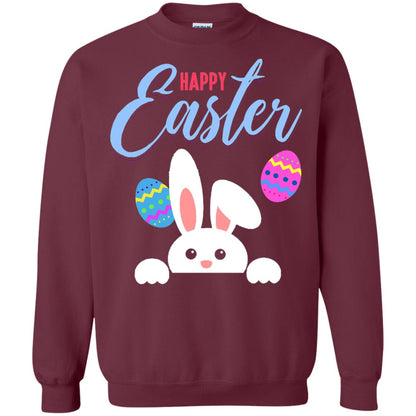 Emoji Bunny Egg Happy Easter Shirt Maroon