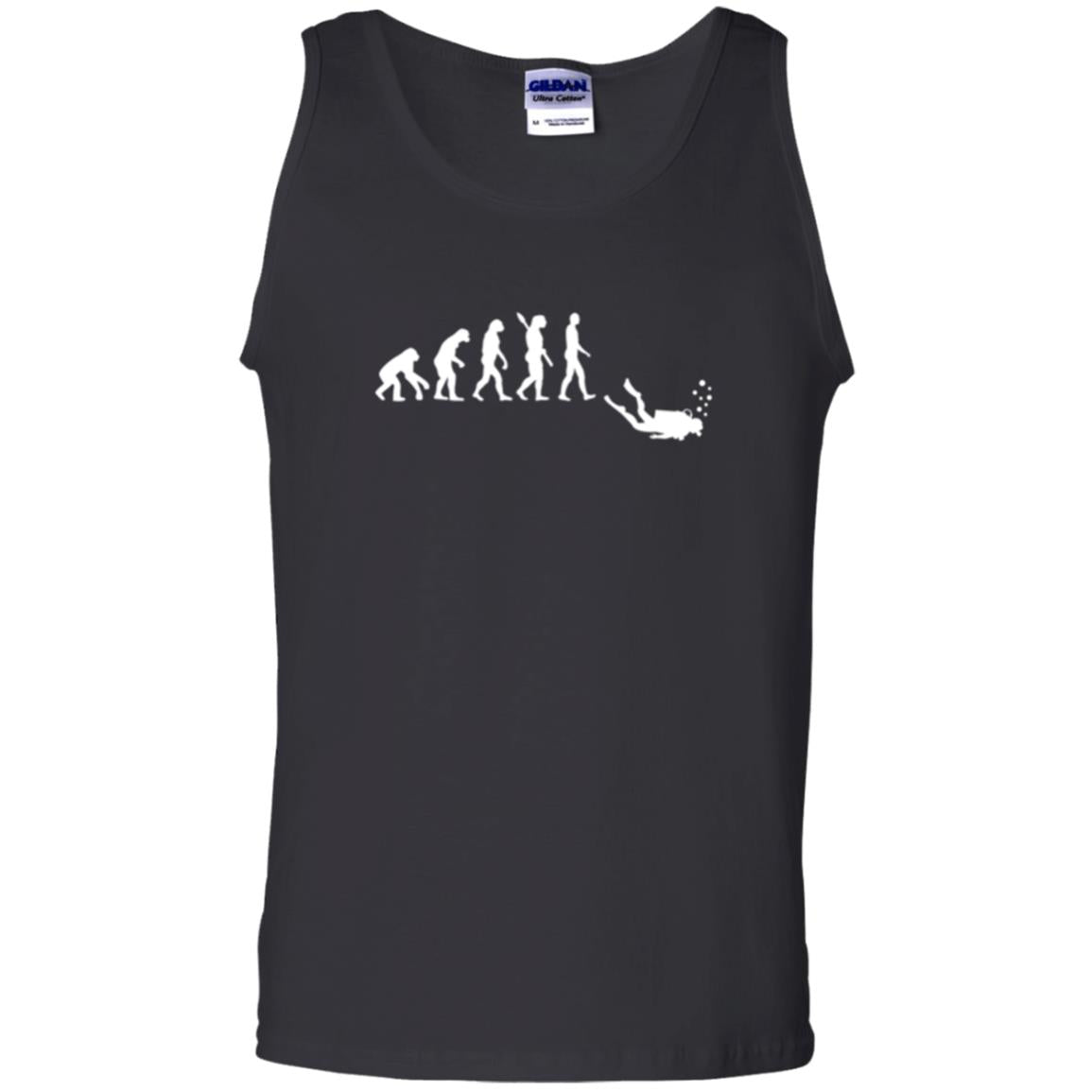 Evolution Of Man Funny Scuba Diving T-shirt Black