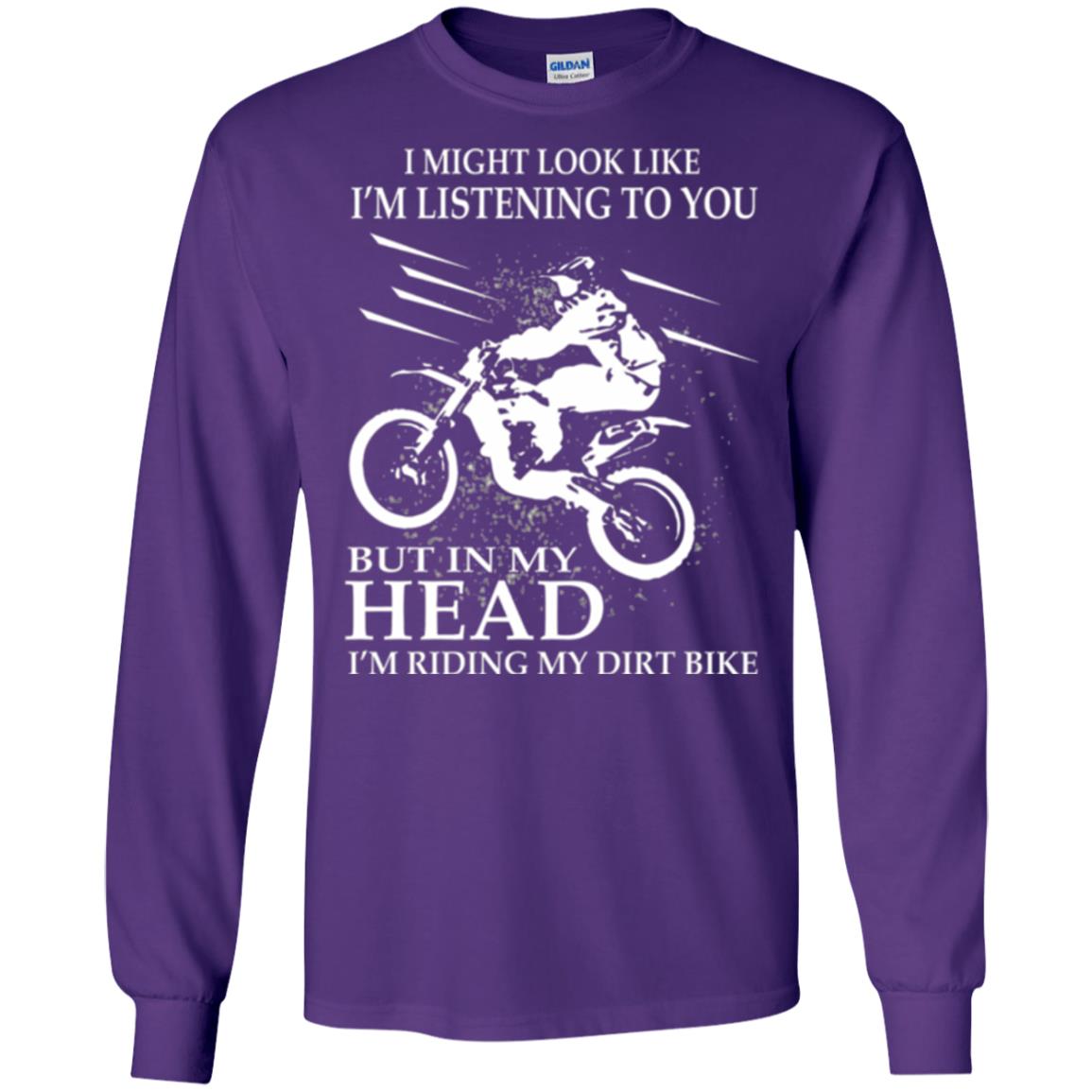 Funny Motocross T-shirt I_m Riding My Dirt Bike Purple