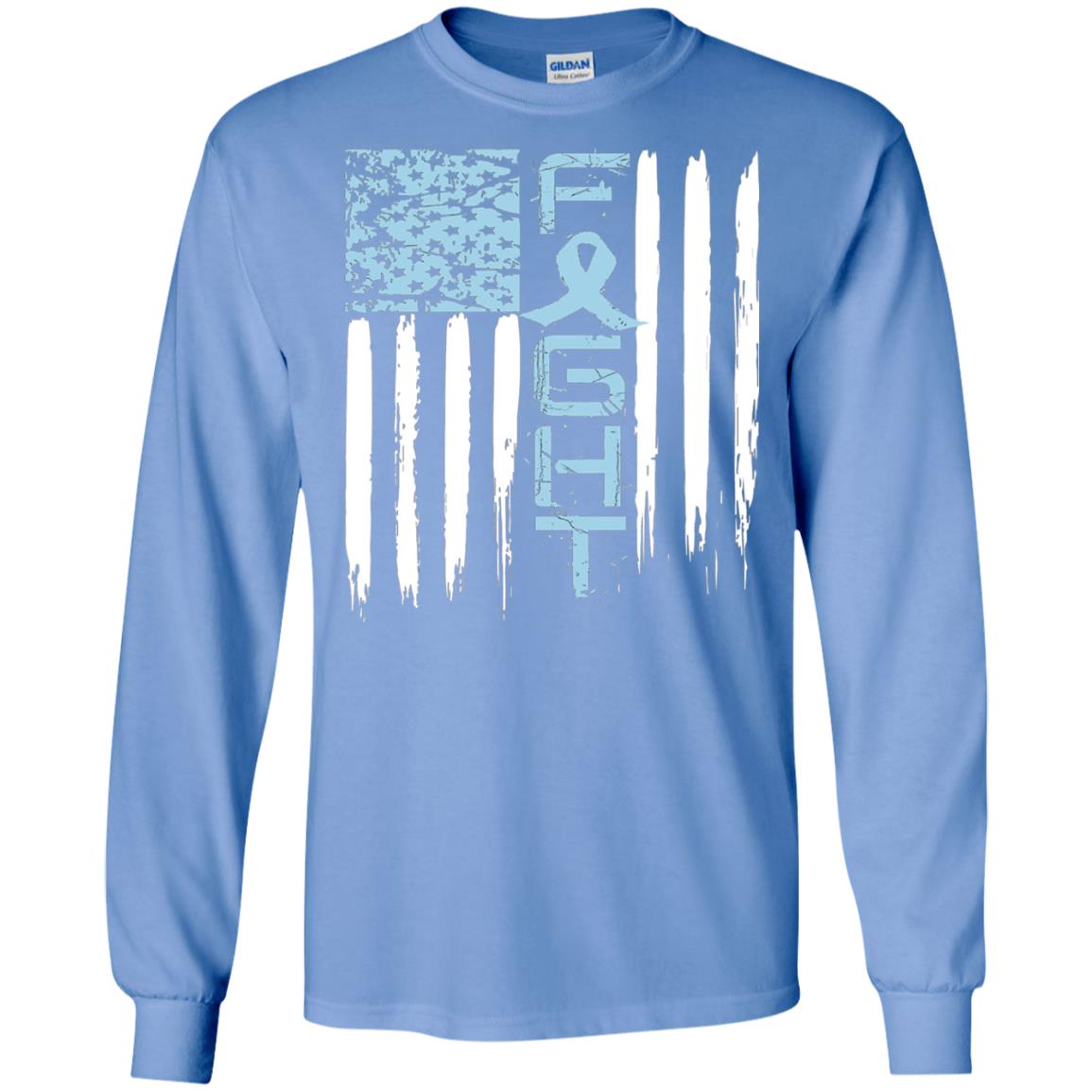 Fight Hope Prostate Cancer Awareness Cancer T-shirt Carolina Blue