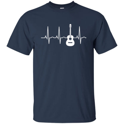Guitarist T-shirt Guitar Heartbeat T-shirt Navy
