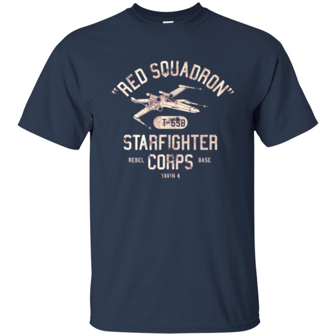 Film T-shirt Red Squadron T-65b Starfighter Rebel Corps Base Navy