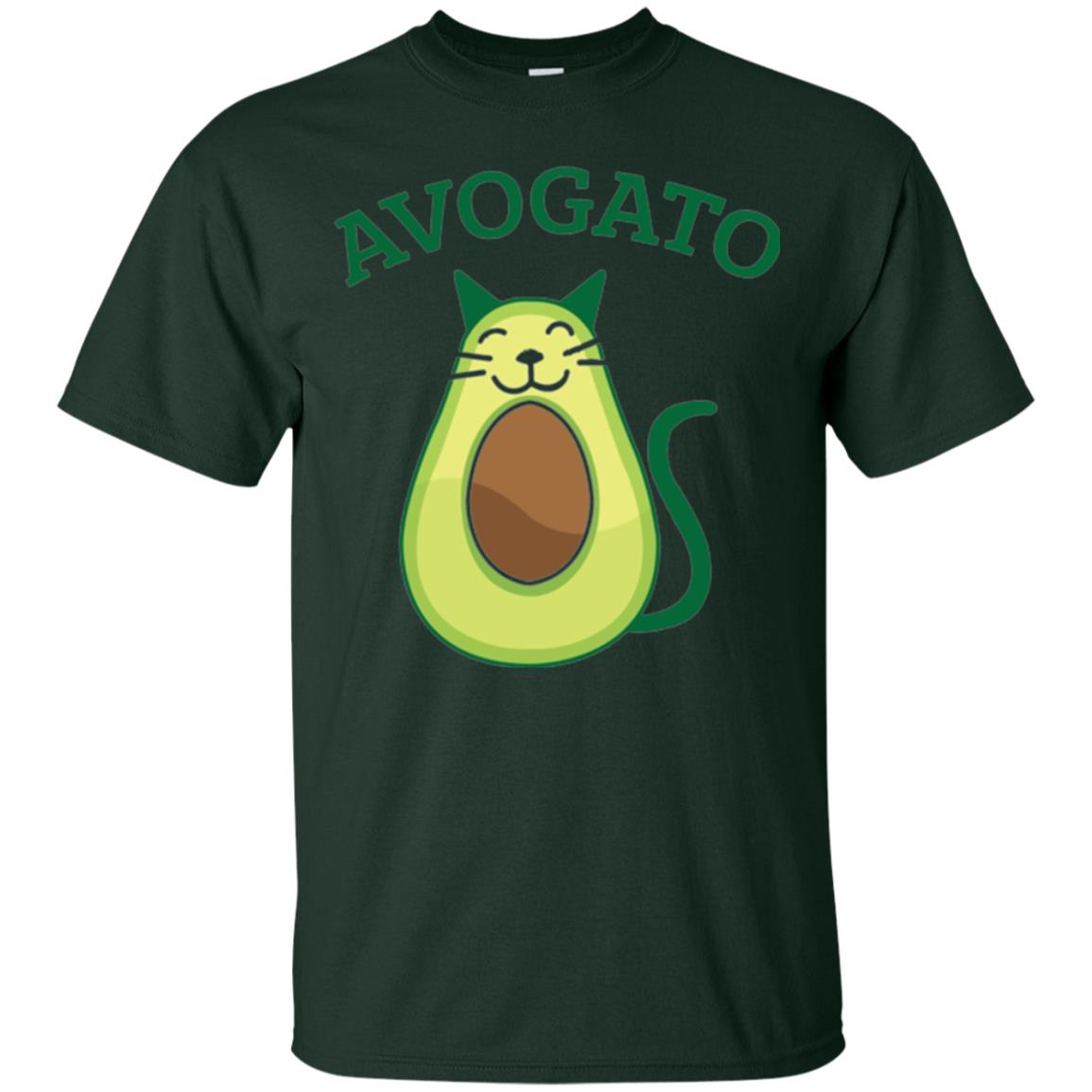 Avogato Avocado Cat Kitty Funny Meow T-shirt Forest Green