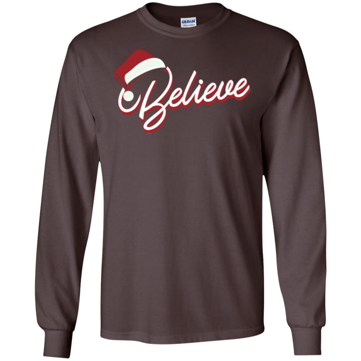 Christmas T-shirt Believe In Santa Claus Dark Chocolate