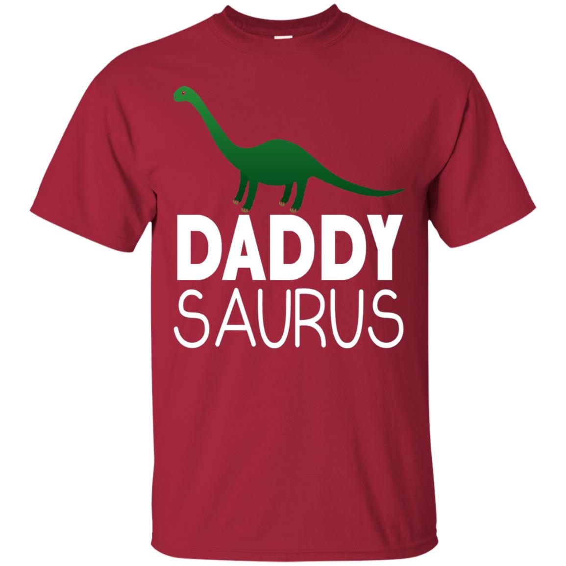 Daddy Saurus Dinosaur Matching Daddy T-shirt Cardinal