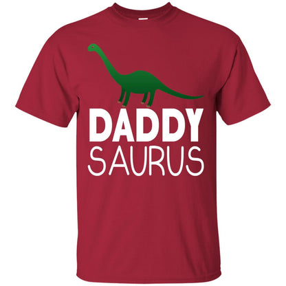 Daddy Saurus Dinosaur Matching Daddy T-shirt Cardinal