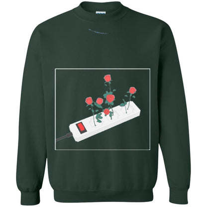 Flower Power Cute Art Aesthetic Vaporwave Digital Rose T-shirt Forest Green