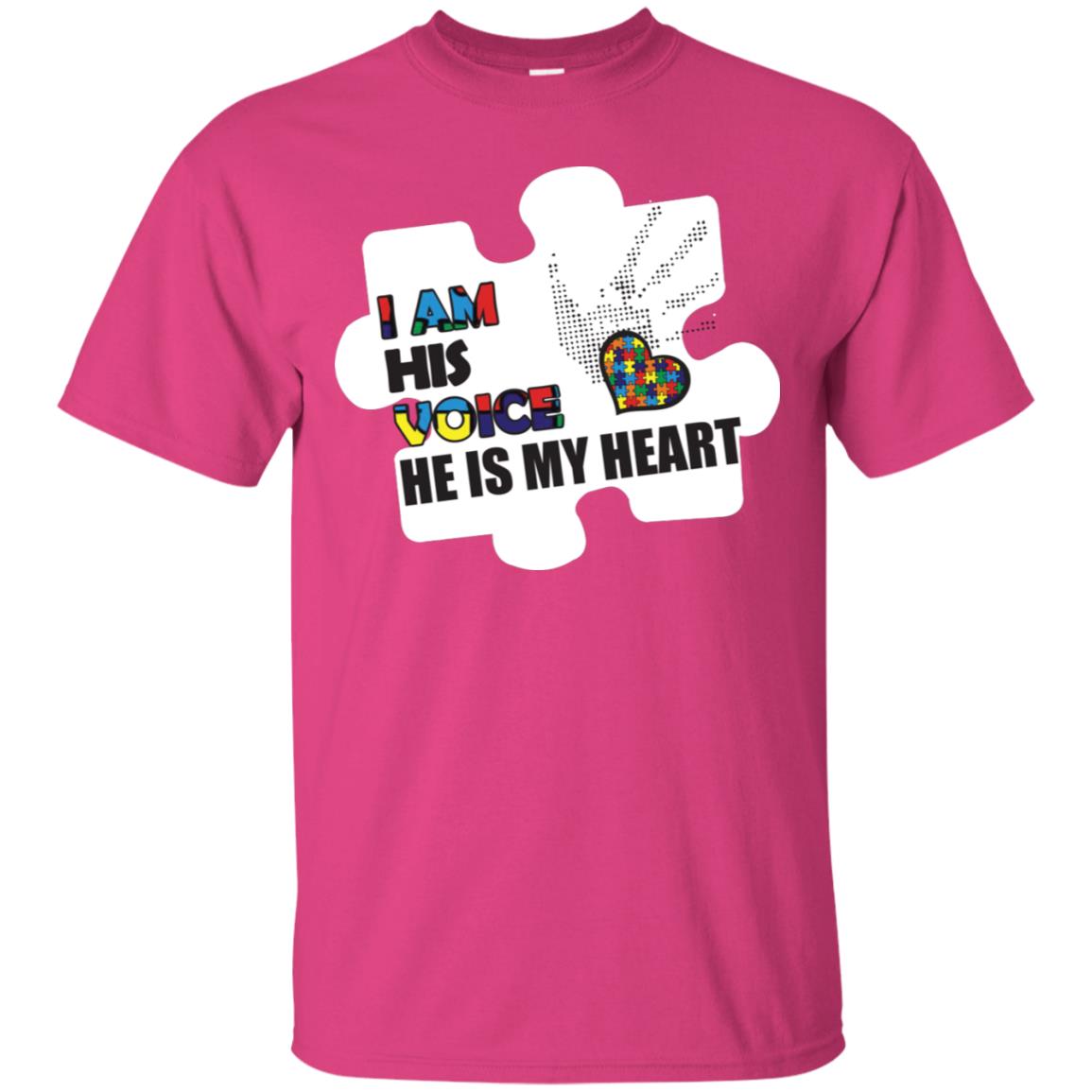 I Am His Voice He Is My Heart Autism Awareness Gift Shirt Heliconia