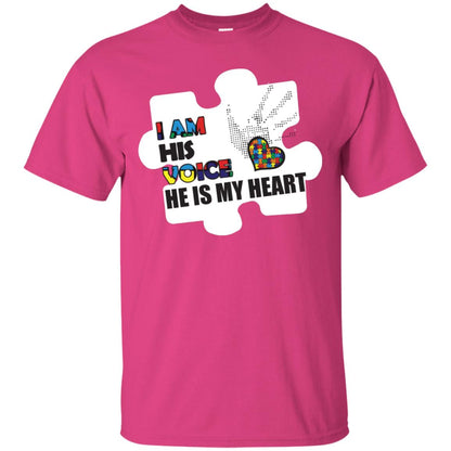 I Am His Voice He Is My Heart Autism Awareness Gift Shirt Heliconia