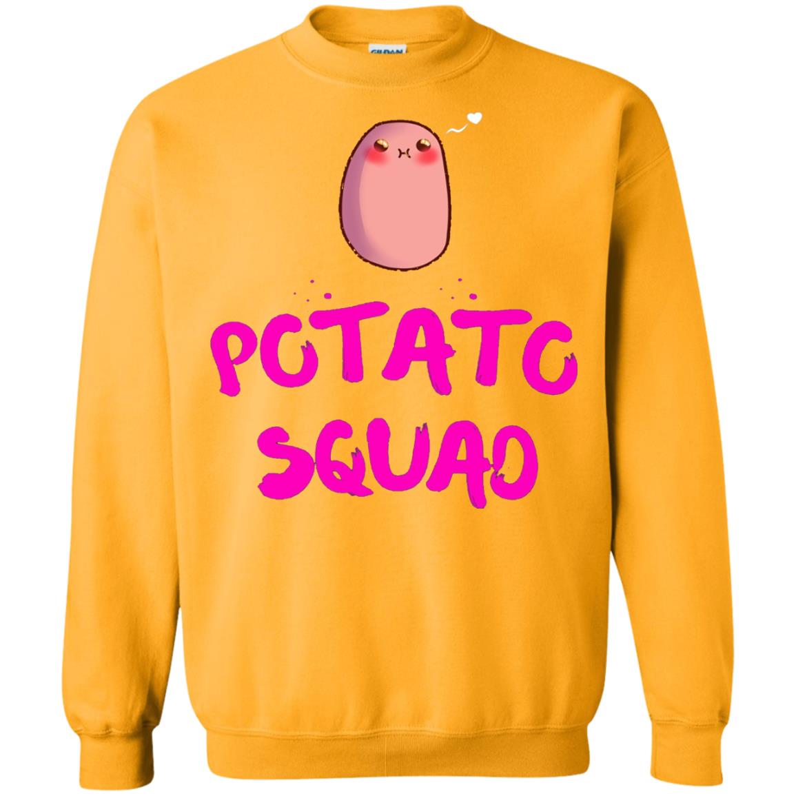 Cute Potato Squad T-shirt I Love Potato Gold