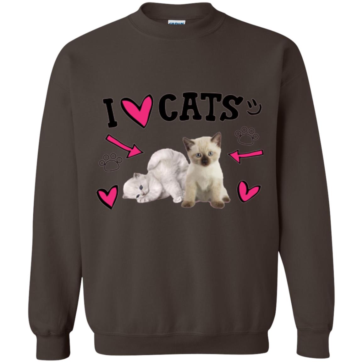 Cat Lover T-shirt I Love Cats Dark Chocolate