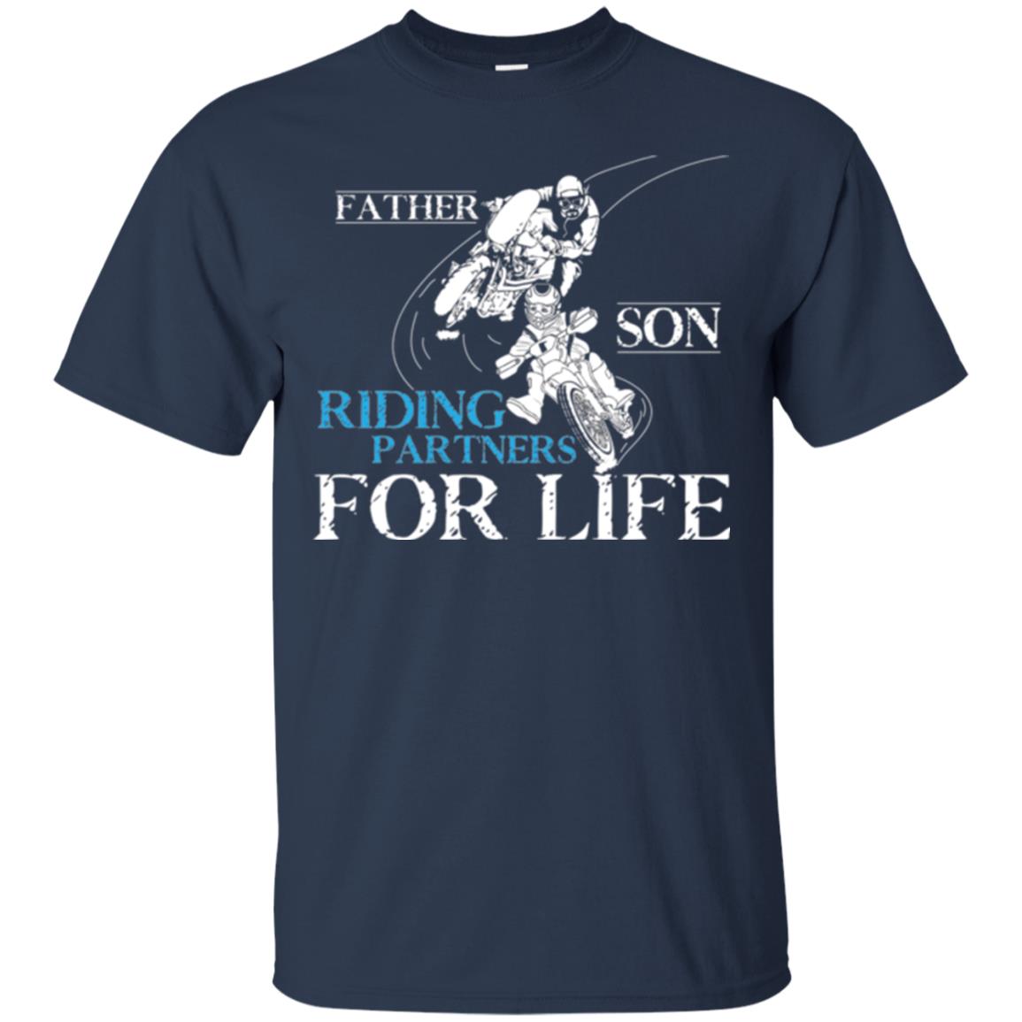Motocross T-shirt Father Son Riding Partners For Life Navy