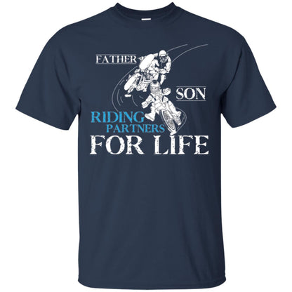 Motocross T-shirt Father Son Riding Partners For Life Navy
