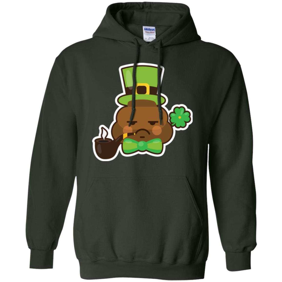 Saint Partick_s Day T-shirt Leprechaun Poop Emoji With Patrick Hat Forest Green