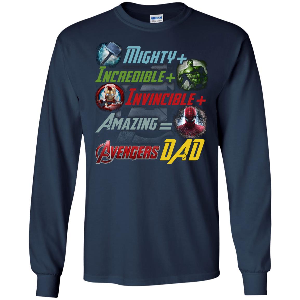 Mighty Incredible Invincible Amazing Dad Movie Fan T-shirt Navy