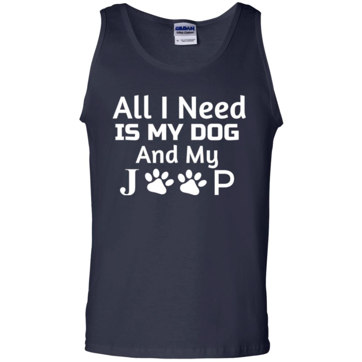Dogs Lover T-shirt All I Need Is My Dog And My Jeep Navy