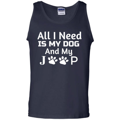 Dogs Lover T-shirt All I Need Is My Dog And My Jeep Navy