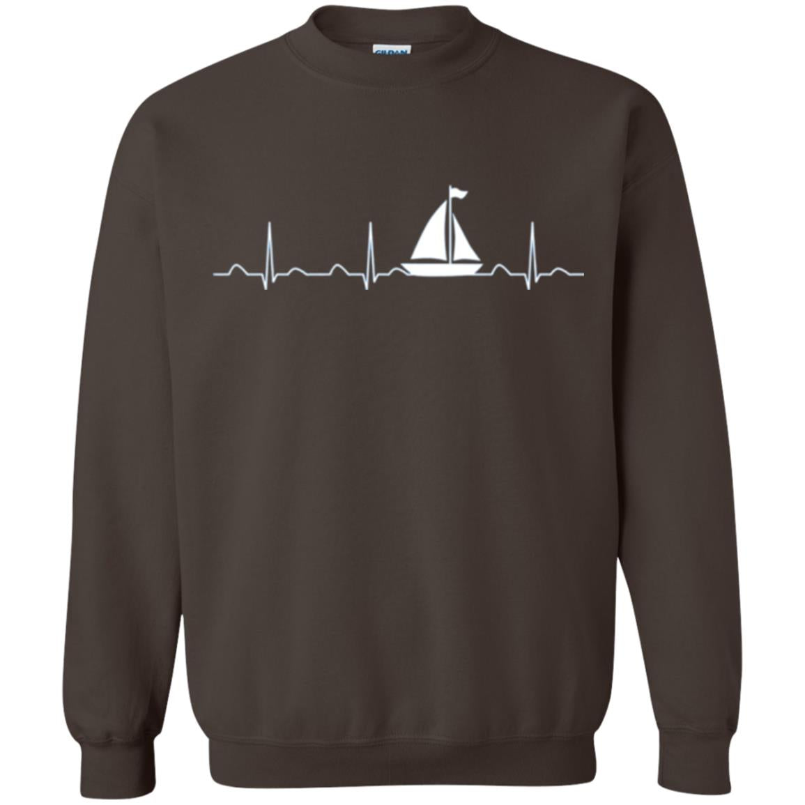 Boating Sailor T-shirt Heartbeat Dark Chocolate