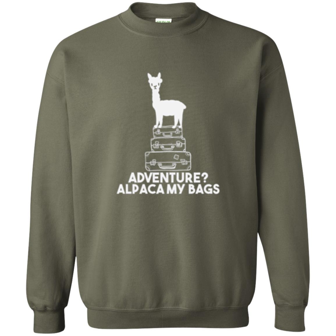 Alpaca Lover T-shirt Adventure Alpacamy My Bags Military Green