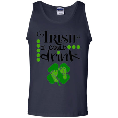 Baby Irish I Could Drink Pregnancy St Patrick_s Day T-shirt Navy