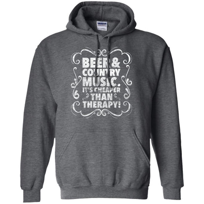 Beer Andcountry Music Its Cheaper Than Therapy Shirt Dark Heather