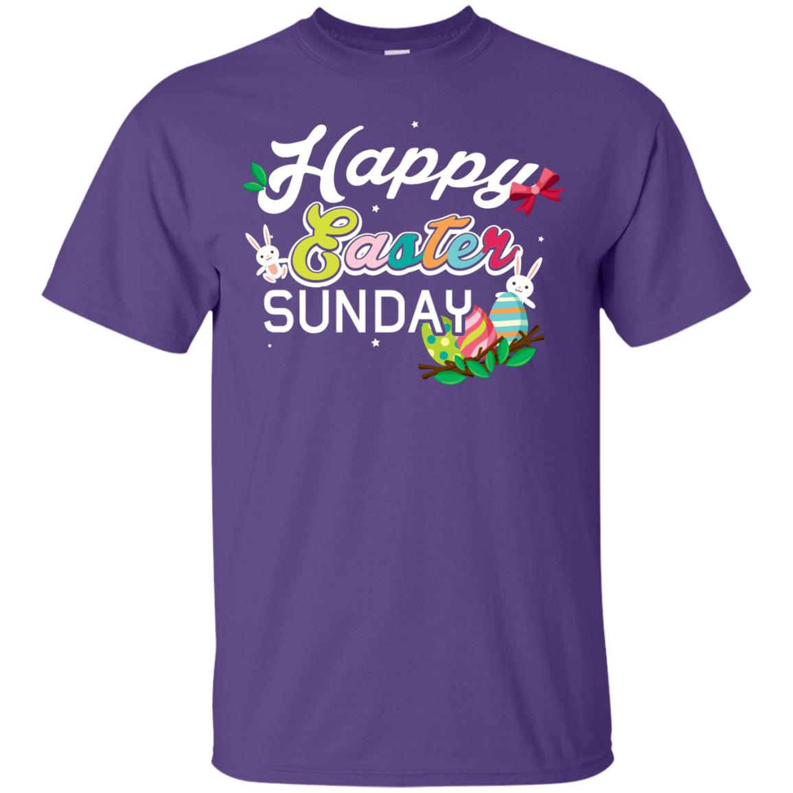 Christian T-shirt Happy Easter Sunday Purple