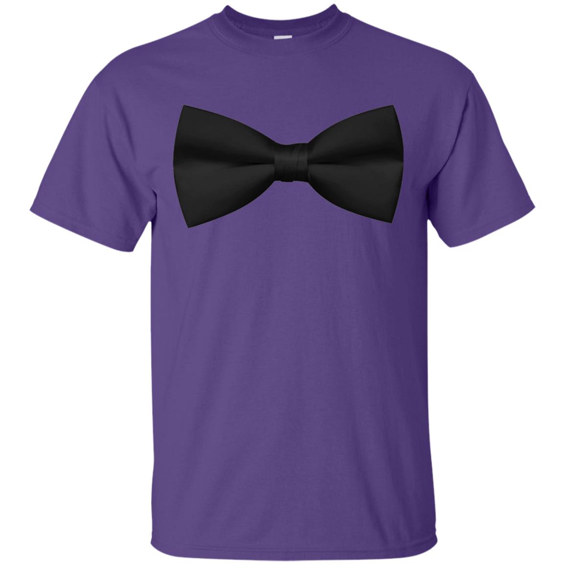 Big Black Bow Tie Tee Shirt Purple