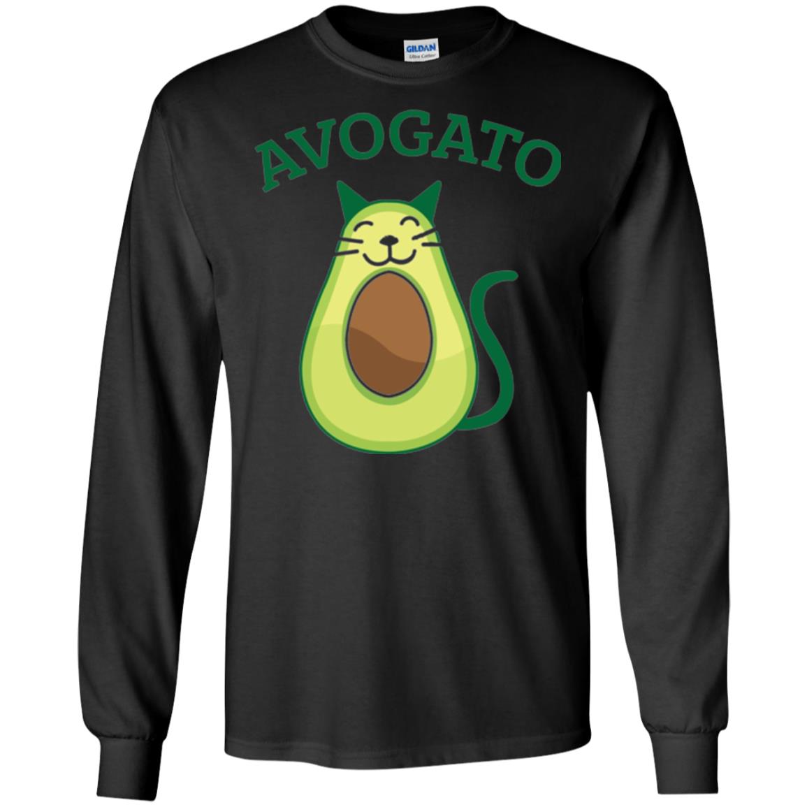 Avogato Avocado Cat Kitty Funny Meow T-shirt Black