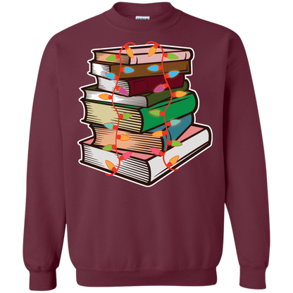 Fairy Lights Christmas Gift T-shirt Book Lover Maroon