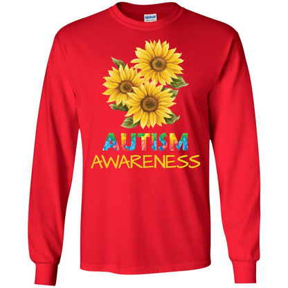 Autism Awareness Sunflower Shirt Red