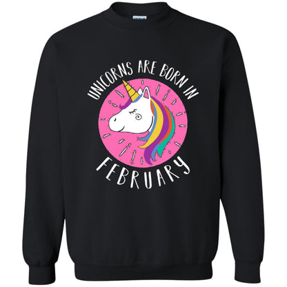 February Birthday T-shirt Unicorns Are Born In February Black