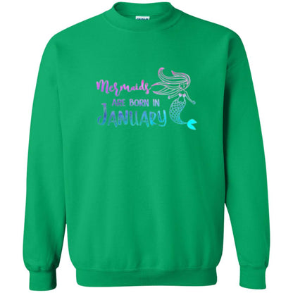 Mermaids Are Born In January Birthday T-shirt Irish Green