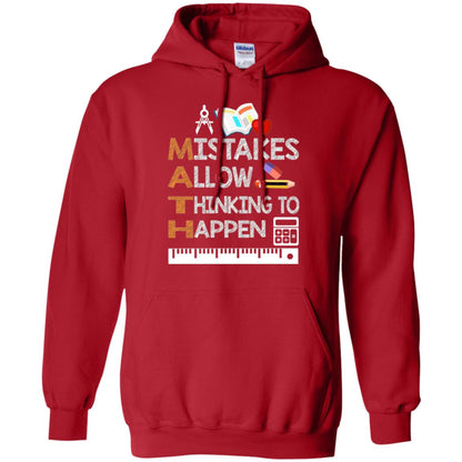 Math Lover T-shirt Mistakes Allow Thinking To Happen Red