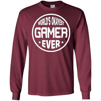World’s Okayest Gamer Ever Best T-shirt For Gaming Lover Maroon
