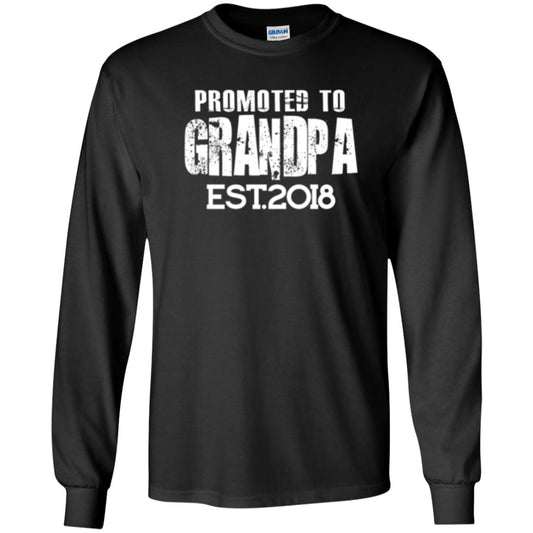 Papa T-shirt Promoted To Grandpa Est 2018 T-shirt Black