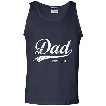 Dad Est. 2018 Vintage New Dad Daddy T-shirt Navy