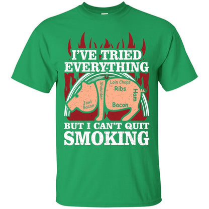 Tried Everything But Cant Quit Smoking Barbecue Shirt Irish Green